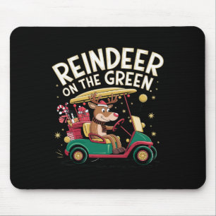 Alfombrilla De Ratón Camiseta de golf de Navidad con renos en verde par