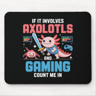 Alfombrilla De Ratón Camiseta de jugador de Axolotl Kawaii para niños y