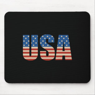 Alfombrilla De Ratón Camiseta de la bandera del texto de EE. UU. - Patr
