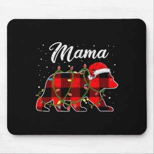 Alfombrilla De Ratón Camiseta de Mamá Oso, Pijama de Mamá Oso de Cuadro