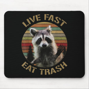 Alfombrilla De Ratón Camiseta de Mapache de Basura Comer Rápido Vintage