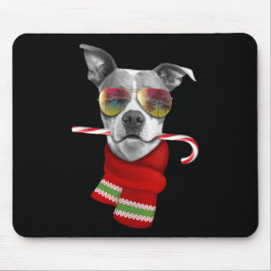 Alfombrilla De Ratón Camiseta de Navidad en Julio Pitbull Gafas Perro A