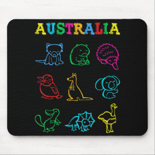 Alfombrilla De Ratón Camiseta de niño pequeño del día de Australia Anim