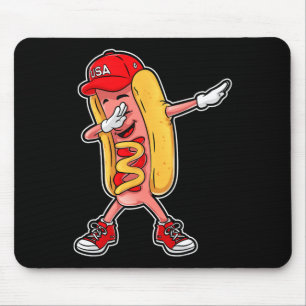 Alfombrilla De Ratón Camiseta de perro caliente Dabbing 4 de julio Hotd