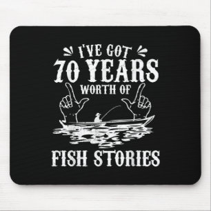 Alfombrilla De Ratón Camiseta de pescador divertida para cumpleaños 70 