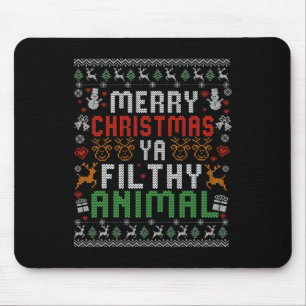 Alfombrilla De Ratón Camiseta de pijama de Navidad Animal Sucio Ya Navi