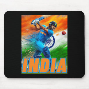 Alfombrilla De Ratón Camiseta de seguidores de críquet de la India - F