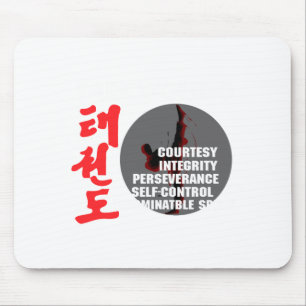 Alfombrilla De Ratón Camiseta de Taekwondo Tenets Artes Marciales Tae K