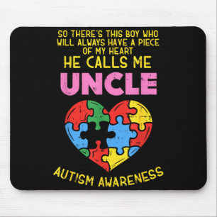 Alfombrilla De Ratón Camiseta de Tío Conciencia del Autismo Niño Pedazo