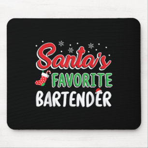 Alfombrilla De Ratón Camiseta del Bartender Favorito de Santa Cumpleaño