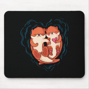 Alfombrilla De Ratón Camiseta del Día de San Valentín de Nutria Adorabl