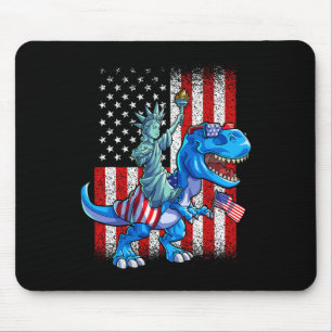 Alfombrilla De Ratón Camiseta Dino Estatua de la Libertad 4 de Julio Ni
