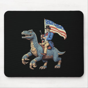 Alfombrilla De Ratón Camiseta Divertida Abe Lincoln Montando Un Dinosau