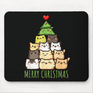 Alfombrilla De Ratón Camiseta Divertida de Amor por Gatos en Navidad _