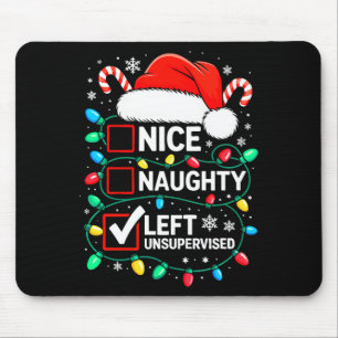 Alfombrilla De Ratón Camiseta Divertida De Navidad Bonito Travieso Izqu