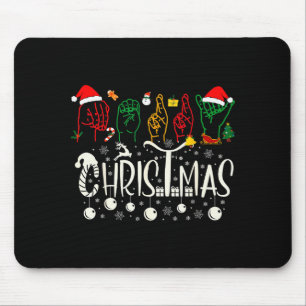 Alfombrilla De Ratón Camiseta divertida de Navidad feliz Asl Lengua de