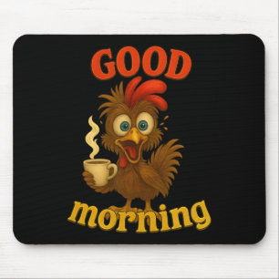 Alfombrilla De Ratón Camiseta Divertida de Pollo y Café, Humor de Bueno