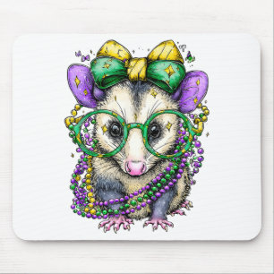 Alfombrilla De Ratón Camiseta divertida de zarigüeya de Mardi Gras.png