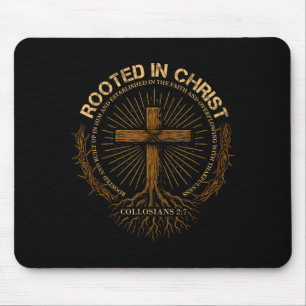 Alfombrilla De Ratón Camiseta Enraizada En Cristo, Camiseta De Jesús, C