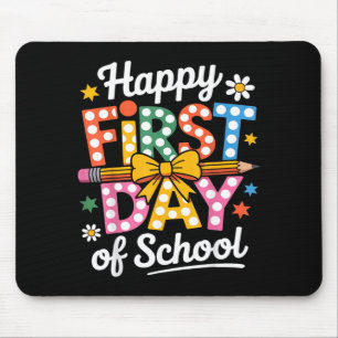 Alfombrilla De Ratón Camiseta Feliz Primer Día De Colegio Niños Niñas D