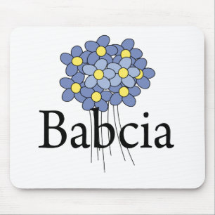 Alfombrilla De Ratón Camiseta Flor Azul Bonita Babcia