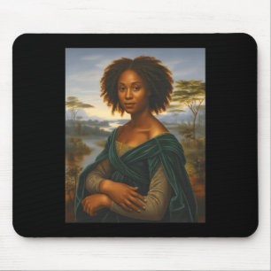 Alfombrilla De Ratón Camiseta gráfica de Mona Lisa negra afroamericana