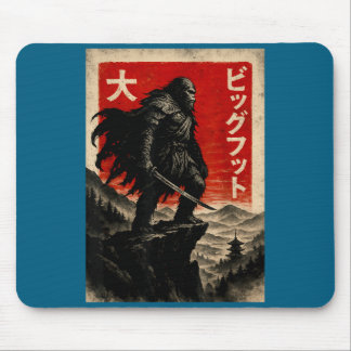 Alfombrilla De Ratón Camiseta Gráfica de Samurái Bigfoot Japonesa Vinta