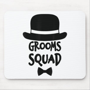 Alfombrilla De Ratón Camiseta Grooms Squad Blanca Para Despedida de Sol