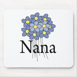 Alfombrilla De Ratón Camiseta Nana Flor Azul Bonita