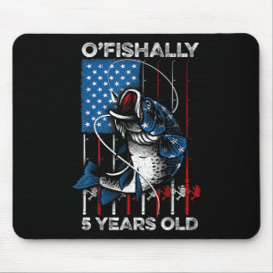 Alfombrilla De Ratón Camiseta Oficialmente 5 Años 5º Cumpleaños Pesca N
