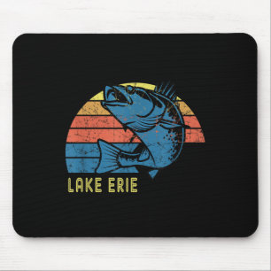 Alfombrilla De Ratón Camiseta Retro de Pesca de Walleye del Lago Erie R