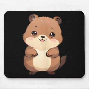 Alfombrilla De Ratón Camiseta sin mangas de Kawaii Chibi Groundhog - Pa