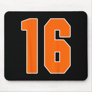Alfombrilla De Ratón Camiseta uniforme número 16 de Orange Sports para