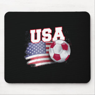 Alfombrilla De Ratón Camiseta Vintage Bandera Americana Usa Balón Fútbo