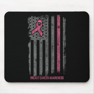 Alfombrilla De Ratón Camisetas de cáncer de mama Bandera estadounidense