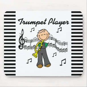 Alfombrilla De Ratón Camisetas de figura de hombre tocando trompeta y r