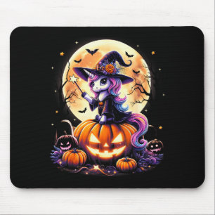 Alfombrilla De Ratón Camisetas de Halloween de Bruja de Unicornio Lindo