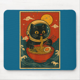 Alfombrilla De Ratón Camisetas Gráficas Japonesas de Ramen de Gato Astr