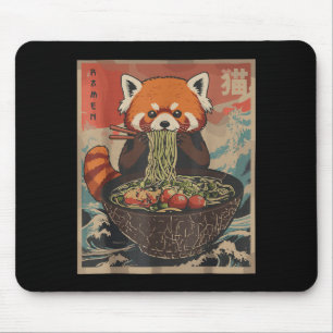 Alfombrilla De Ratón Camisetas Gráficas Japonesas Ramen Panda Rojo Anim