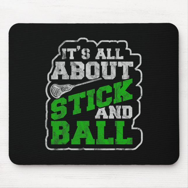 Alfombrilla De Ratón Camisetas Lacrosse Mens Lax Stick Lacrosse Player (Frente)