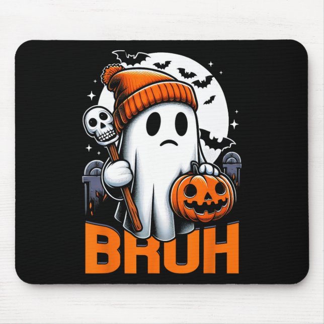 Alfombrilla De Ratón Camisetas Retro Halloween Para Hombres Mujeres Bru (Frente)