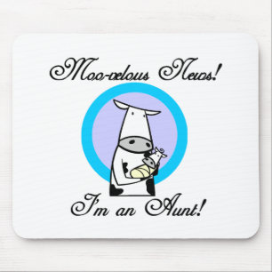 Alfombrilla De Ratón Camisetas y regalos de la nueva tía Moo-velous