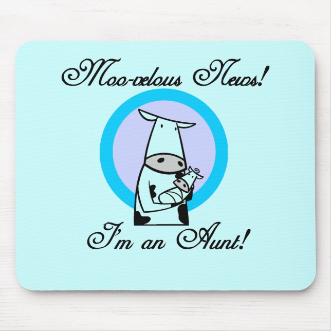 Alfombrilla De Ratón Camisetas y regalos de la nueva tía Moo-velous (Frente)