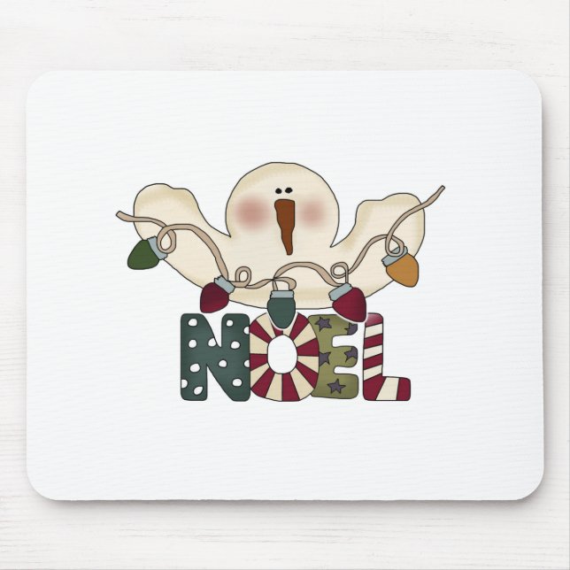 Alfombrilla De Ratón Camisetas y regalos de Snowman Noel (Frente)