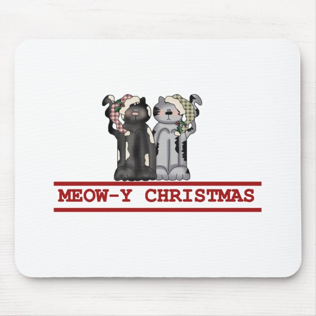 Alfombrilla De Ratón Camisetas y regalos para Navidades Meow (Frente)