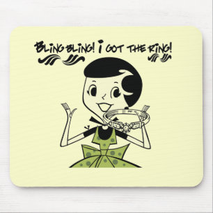 Alfombrilla De Ratón Camisetas y regalos retros del anillo de Bling