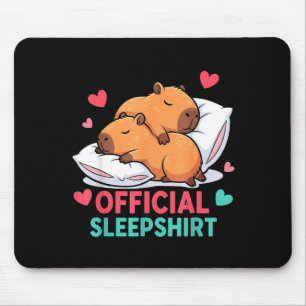 Alfombrilla De Ratón Camisón Oficial de Capybara Lindo Dormir Acogedor