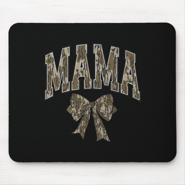 Alfombrilla De Ratón Camo Bow Coquette Mama Dove Season Hun (Frente)