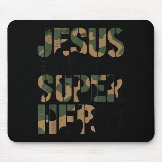 Alfombrilla De Ratón Camo Jesus Is My Superhero Toddler Boys Camouflage (Frente)