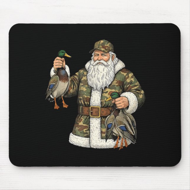 Alfombrilla De Ratón Camo Santa Mallard Duck Hunting Christmas Hunter G (Frente)